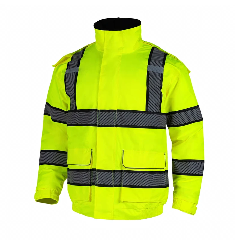 ANSI ISEA Class 3 Polyester Winter Work Jacket Waterproof Hi Vis Thermal Construction Workwear Reflective Safety