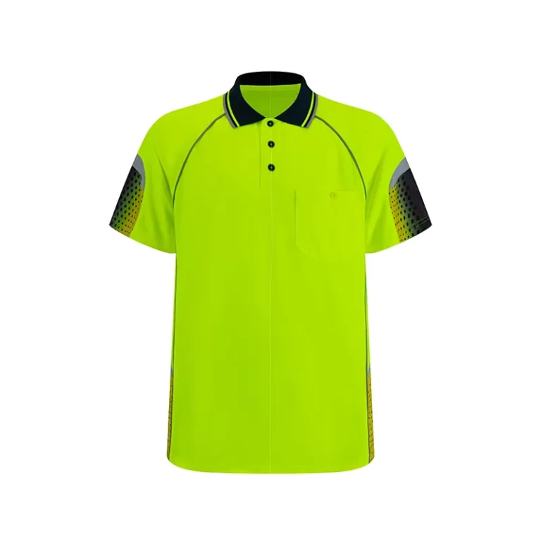 ANSI-Mens-High-Visibility-Short-Sleeve-Reflective-Safety-Hi-Vis-T-Shirt-Work-Sports-Polo-T-Shirts