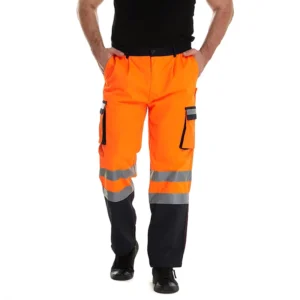 ANSI NFPA2112 CAT2 Safety Clothing Multi Pocket Flame Resistant Hi Vis FR Work Pants with Fire Retardant Reflective Tape