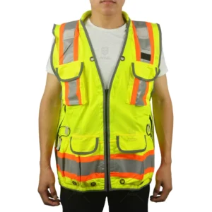 ANSSI ANSI Class 2 High Visibility Reflective Safety Vest for Road & Construction Work Customized Logo Yellow EN20471 Standard