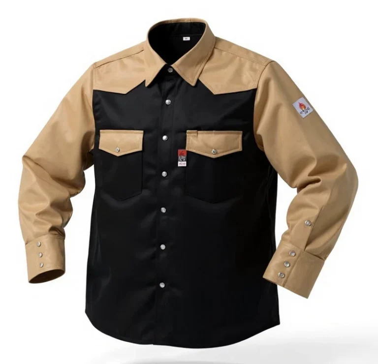Abrasion-Resistant-Fr-Iso-En-11612-Work-Long-Sleeve-Button-Up-FR-Cotton-NFPA-2112-Compliant-Fire-Resistant-Shirts