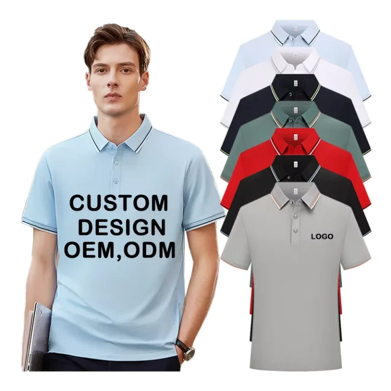 Acetate-Breathable-High-Casual-Polo-Shirt-Crew-Neck-Short-Sleeve-Solid-Black-Blended-Knitted-Custom-Logo-Embroidered-Design