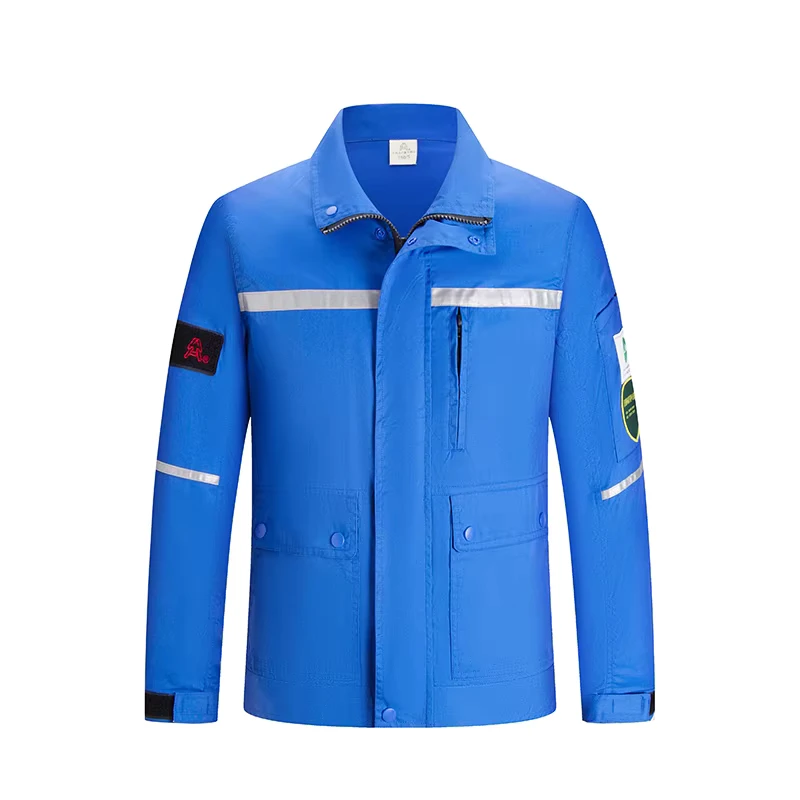 Acidproof Reflective Hi Vis Safety Jacket Mining Coal Oil Gas Anti Acid Alkali Workwear