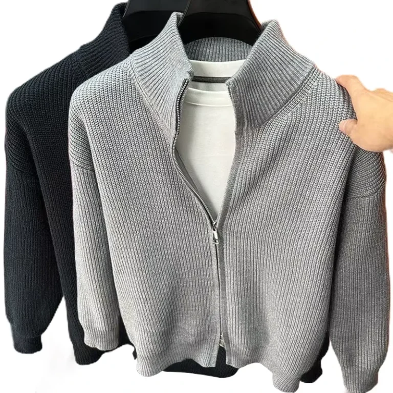 Acrylic-Blend-Men-Sport-Set-Knitting-Sweater-Cardigan-Computer-Knitted-12-GG-Breathable-OEM-Service-Zipper-Cardigan-Jacket