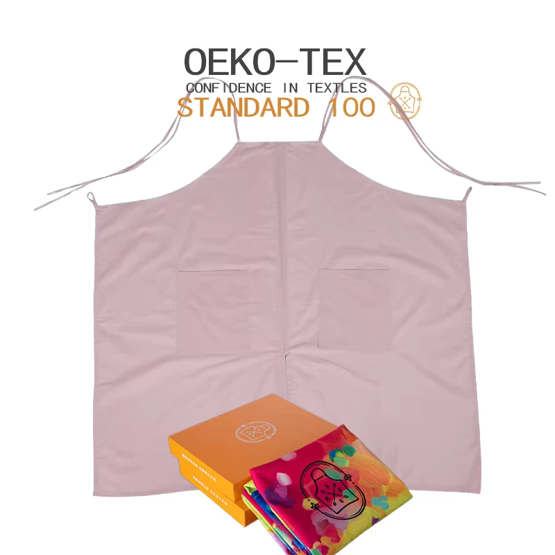 Adjustable 100% Cotton Large-Size Open Garden and Restaurant Apron Custom Logo