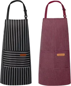 Adjustable Canvas Kitchen Apron Water Oil Resistant Apron Unisex Adjustable Neck Strap Chef Aprons For Men Women