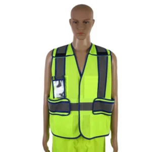 Adjustable Size High Visibility Mesh Reflective Custom Logo Safety Vest with Shoulder High Vis