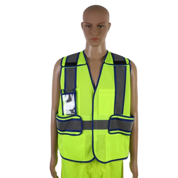 Adjustable Size High Visibility Mesh Reflective Custom Logo Safety Vest with Shoulder High Vis
