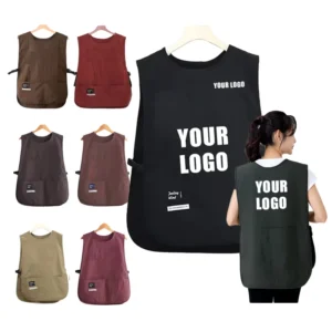 Adjustable Vest Apron Kitchen Splash-Proof Catering Work Clothes Barista Waistcoat Unisex with Custom Logo