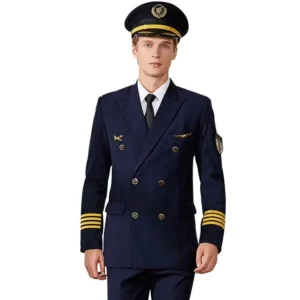 Air Captain Uniform Male Pilot Airline Uniform Coat Professional Suits Jacket + Pants Aviation Workwear Flight Clothing Custom