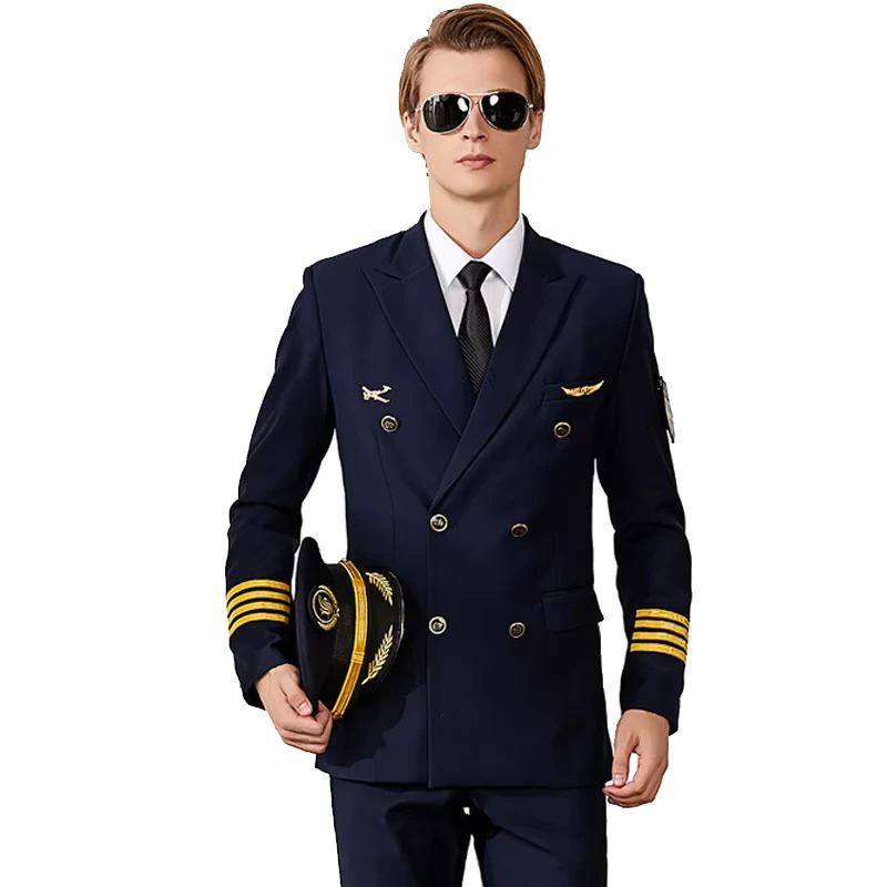 Airline Flight Attendant Men Uniform Suit