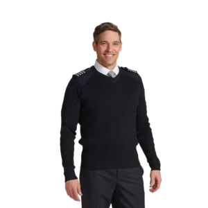 Airline pilot V Neck Men’s Sweaters Dark Blue Fitted Vintage Winter Knitted Pullover Cardigan Sweater pilot Uniform