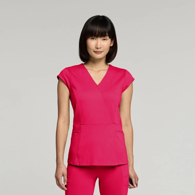 All-Season Breathable Rayon Hospital Uniform with Contrast Stitching for Spa Use