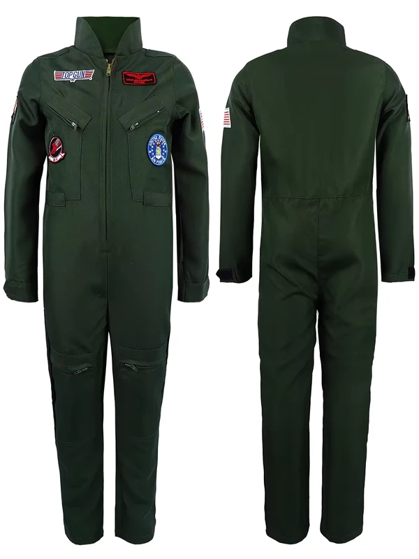 American-Pilot-Cosplay-Uniform-for-Men-Adult-Green-Pilot-Jumpsuit