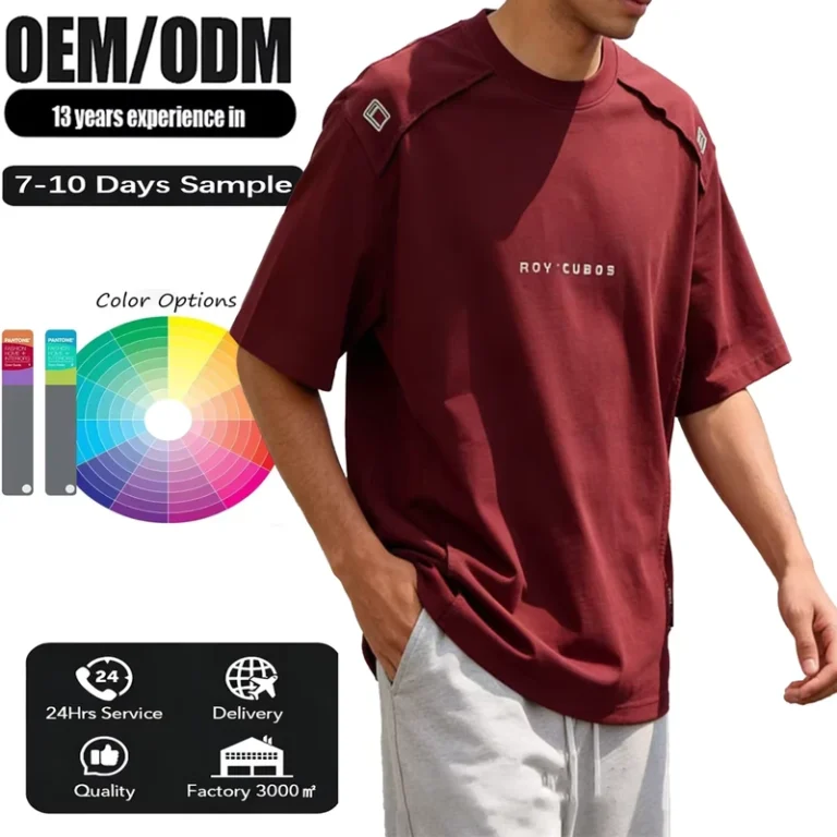 American-Retro-Deconstructed-Pure-Cotton-T-Shirt-for-Men-Source-Factory-OEM-Customization