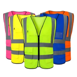 American Style Hi Vis ANSI Class 2 Waterproof Breathable Reflective Safety Vest with Customized Logo for Engineers