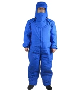Anti Cold Low Temperature Work Blue Waterproof Nylon Cotton Fabric Cryo Suits