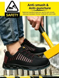 Anti Smashing Electrical Insulation Anti puncture Non Slip Breathable Wear Resistant Light Steel Toe Mesh Upper Work Boots for