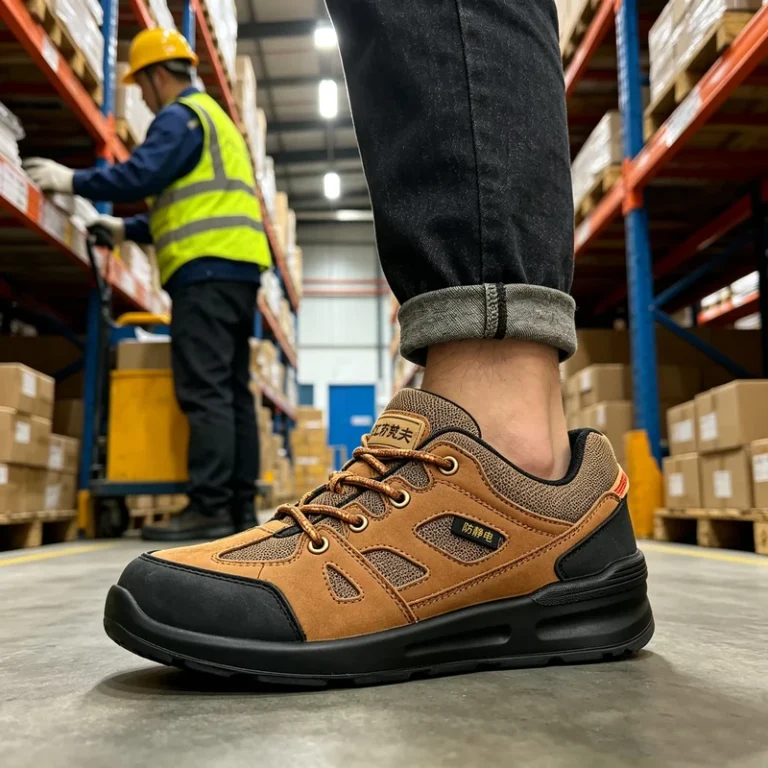 Anti-Static-Anti-Slip-Safety-Shoes-Steel-Toe-Nubuck-Mesh-Slip-Resistant-Cushioned-Construction