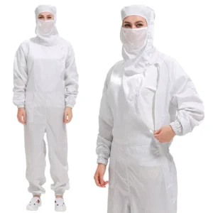 Anti Static Dust Free Polyester Work Coverall Lint Cloths Custom Size Fire Retardant Dust Proof Unisex High Tenacity Embossed