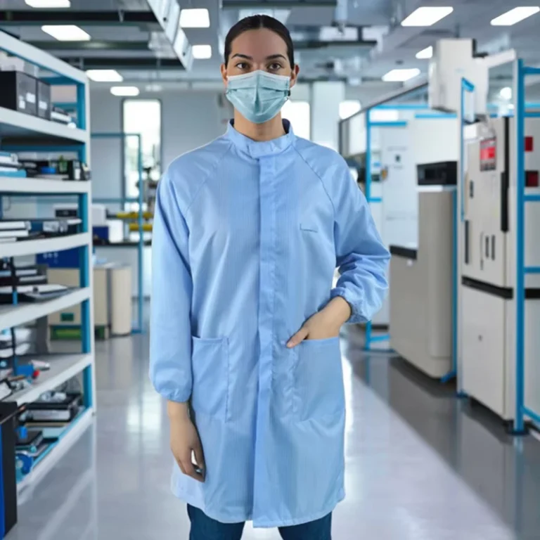 Anti-Static-ESD-Smock-Clothes-Manufacturer-Industrial-Safety-Working-Garment-for-Cleanroom-Work