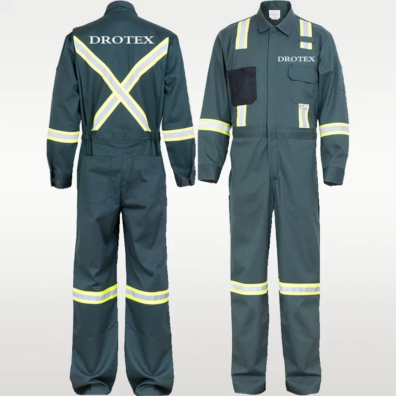Anti-Static Fire-Resistant Industrial Coveralls with Reflector