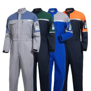 Anti-Static One-Piece Coveralls for Gas and Oil Workers with Reflective Strips