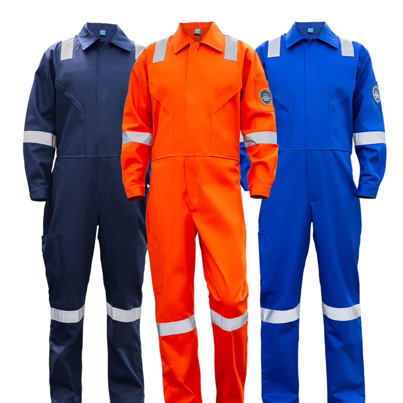Anti static Flame Resistant Workwear Uniforms Jumpsuits Fire Retardant Work Clothes for Men Work Coverall EN ISO 11612