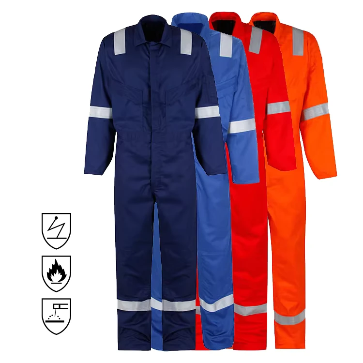 Anti-static-NFPA-2112-Reflective-Tape-Work-Clothes-Fire-Retardant-Work-Wear-Safety-Cotton-Twill-EN11612-FRC-FR-Coveralls