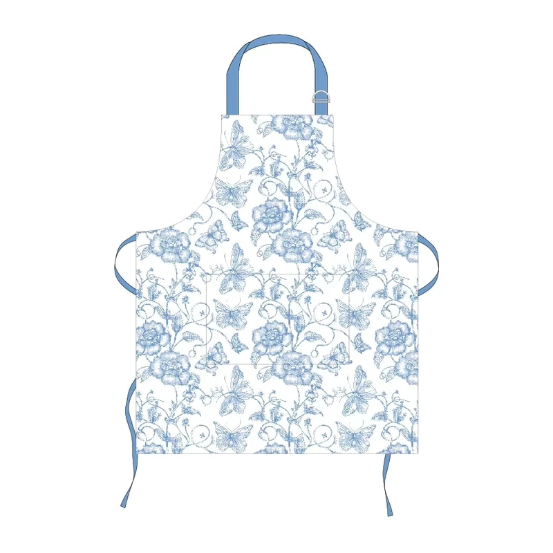 Apron Canvas Cotton Printed Kitchen Cross Back Custom Pattern Unisex Uniform Chef Antifouling Heat Resistant Non Slip