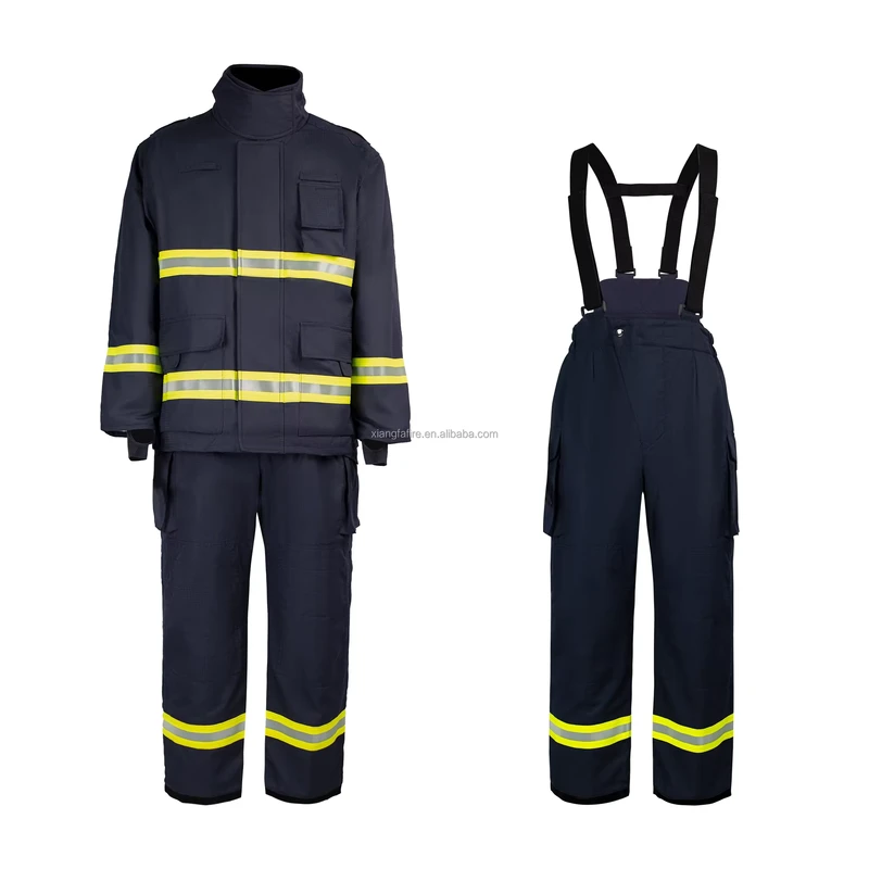 Aramid Firefighting Suit 4-Layer EN469 with Reflective Strips Jacket and Pants