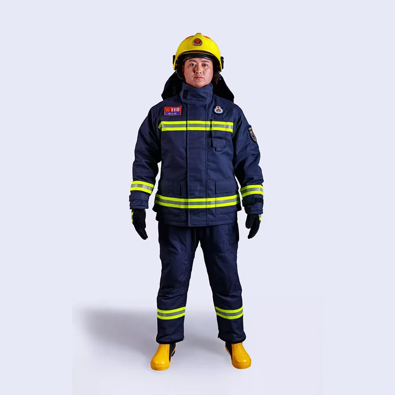 Aramid Material Fireman Uniforms EN469 Standard Firefighter Clothing