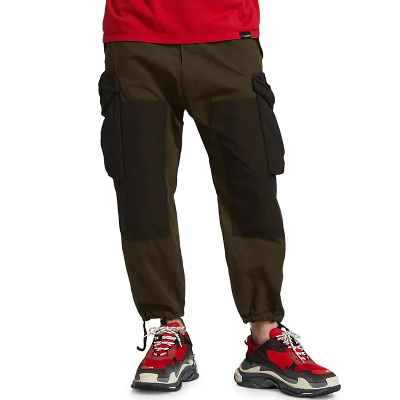 Army green Cotton blend Cargo Overpants Men'S Multiple Pockets Custom OEM Plus Size Men'S Pants & Trousers