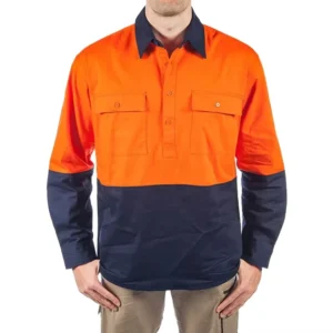 Australia Hi Vis Half Button Work Shirt