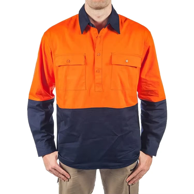 Australia Hi Vis Half Button Work Shirt