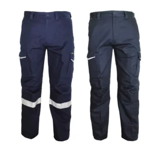 Australia Mens Navy Blue Cotton Reflective Work Trousers Fire Resistant Pants
