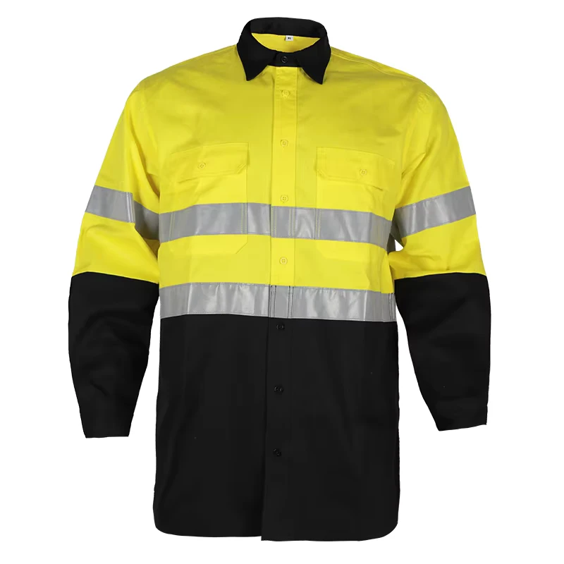 Australian Fire Resistant Workwear Safety Clothing Reflective Hi Vis Long Sleeve Work Wear Shirt