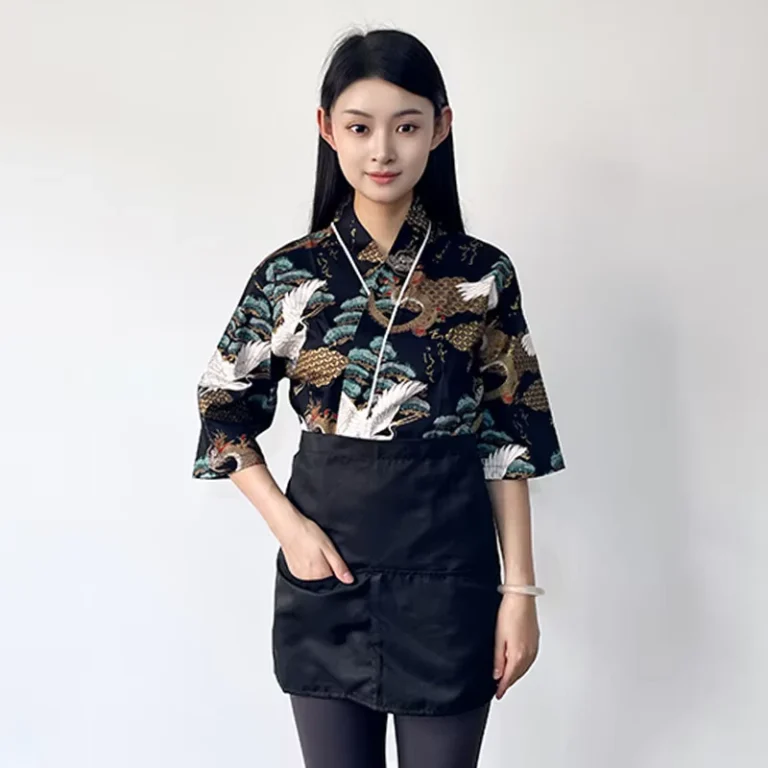 Authentic-Custom-Japanese-Style-Unisex-Workwear-Kimono-Waiter-Uniform-Chef-Pants-for-Sushi-Restaurants-Hotel-Staff