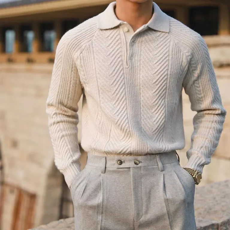 Autumn-And-Winter-Korean-Version-Solid-Color-Warm-Lapel-Knit-Sweater-Casual-Mens-Sweater