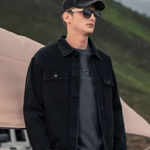 Autumn Men’s Denim Jacket Casual Loose Single-breasted Multi-pocket Men’s Denim Jacket