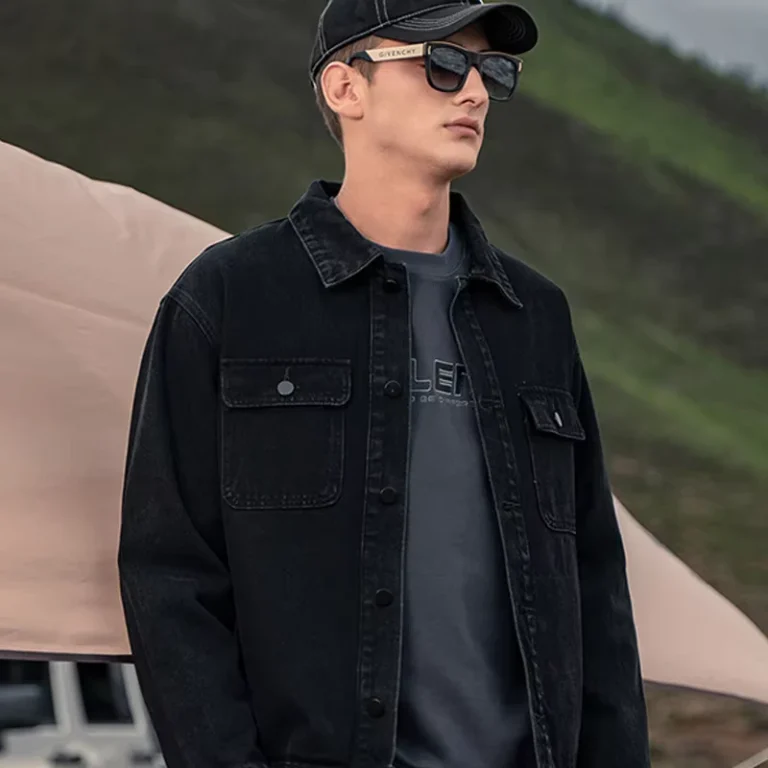 Autumn-Mens-Denim-Jacket-Casual-Loose-Single-breasted-Multi-pocket-Mens-Denim-Jacket