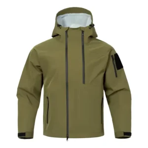 Autumn Unisex Plus-Size Waterproof Windbreaker, Zip-Up Hooded Stand Collar, Dyed Outdoor Hiking Jacket