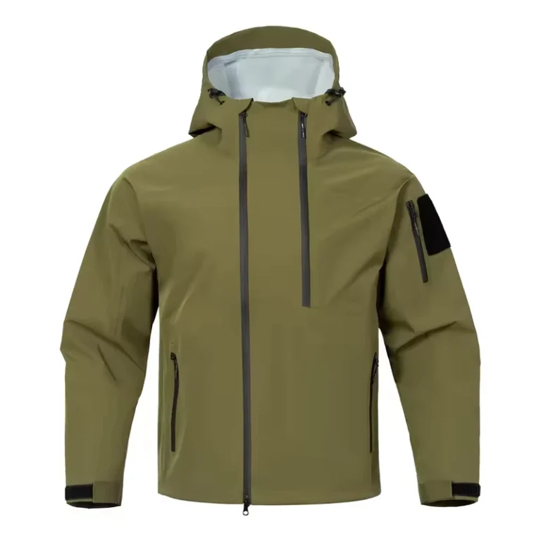 Autumn-Unisex-Plus-Size-Waterproof-Windbreaker-Zip-Up-Hooded-Stand-Collar-Dyed-Outdoor-Hiking-Jacket