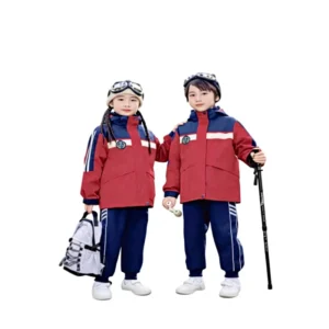 Autumn Winter Children’s Unisex Jacket Detachable Two Piece Set Windproof Fleece Lined School Uniform Viscose Material Schools