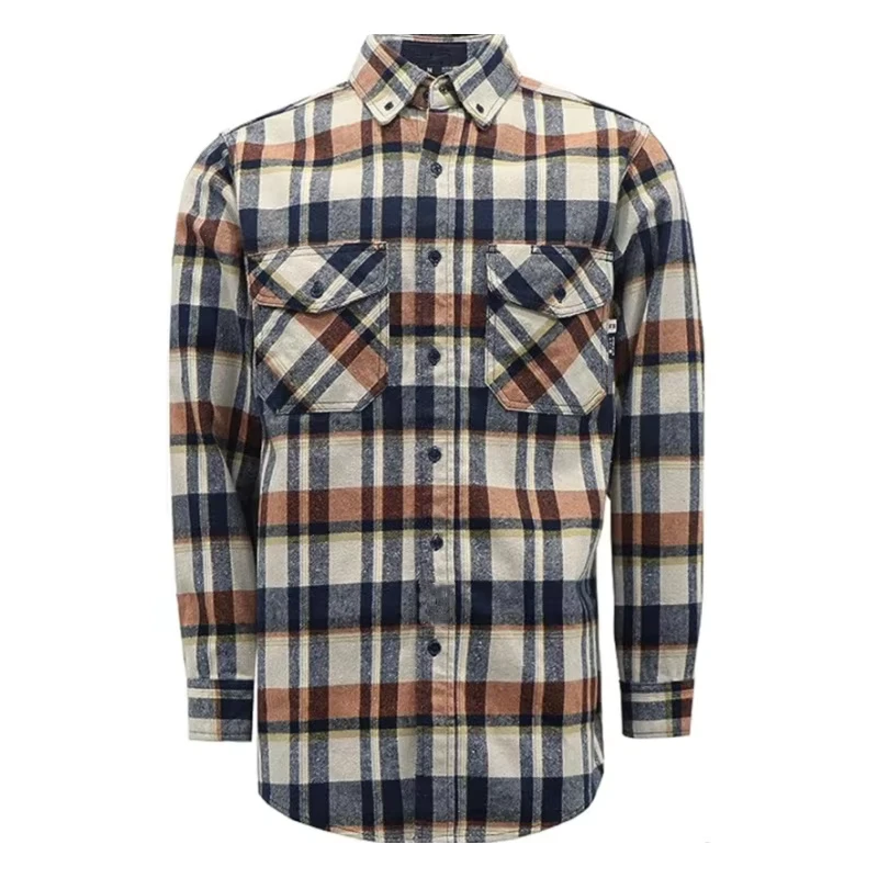 Autumn Winter Fireproof FR Cotton Anti-Static Anti-Heat Workwear Safety Shirt FRC3818 9.5OZ for Industrial Use