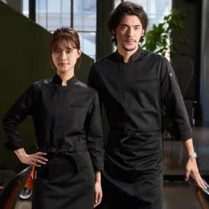 Autumn Winter Kitchen Chef Work Clothes Long Sleeve Zipper Set for Restaurant and Bar