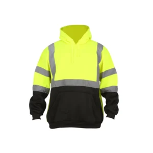 Autumn Winter LED Flash Sweatshirt Warm Windproof Hood Hi Vis Reflective Safety Clothing Night Riding Traffic Duty