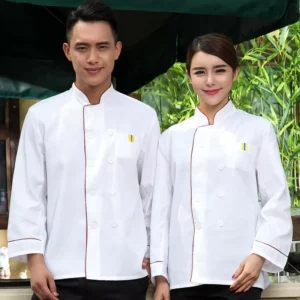 Autumn Winter Long-Sleeved Chef Uniforms for Canteen Restaurant and Bar