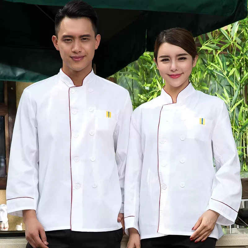 Autumn Winter Long-Sleeved Chef Uniforms for Canteen Restaurant and Bar