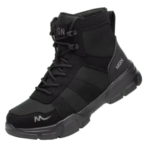 BT211 Factory Breathable High-Cut Canvas Leather Lightweight Steel Toe Winter Outdoor Safety Boots Hiking Black EVA